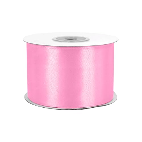 Satinband 50mm x 25m Rolle - FARBAUSWAHL in 3/6/12/18/25/38/50/75/100mm - farbecht & waschbar - Schleifenband für Hochzeit - Geschenkband zum Verpacken Dekorieren Basteln - Rosa 148 von Creativery