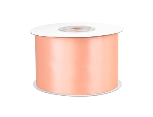 Satinband 50mm x 25m Rolle - FARBAUSWAHL in 3/6/12/18/25/38/50/75/100mm - farbecht & waschbar - Schleifenband für Hochzeit - Geschenkband zum Verpacken Dekorieren Basteln - Apricot 714 von Creativery