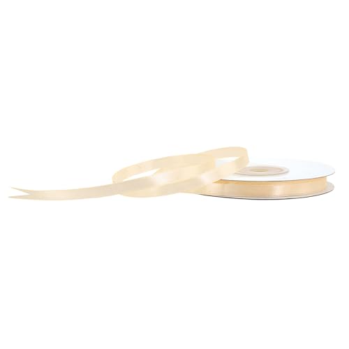 Satinband 6mm x 25m Rolle - FARBAUSWAHL in 3/6/12/18/25/38/50/75/100mm - farbecht & waschbar - Schleifenband für Hochzeit - Geschenkband zum Verpacken Dekorieren Basteln - Dunkel Creme 824 von Creativery