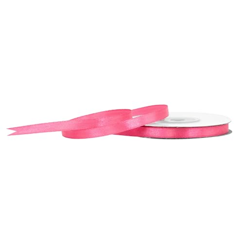 Satinband 6mm x 25m Rolle - FARBAUSWAHL in 3/6/12/18/25/38/50/75/100mm - farbecht & waschbar - Schleifenband für Ostern - Geschenkband zum Verpacken Dekorieren Basteln - Kamelie Pink 157 von Creativery