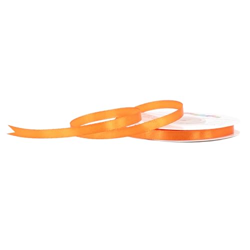 Satinband 6mm x 25m Rolle - FARBAUSWAHL in 3/6/12/18/25/38/50/75/100mm - farbecht & waschbar - Schleifenband für Ostern - Geschenkband zum Verpacken Dekorieren Basteln - Orange 668 von Creativery