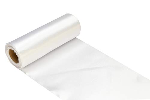 Creativery 9m Rolle Satinband 15cm weiß 029 // Tischläufer Tischband Satin Deko Band Stoff von Creativery
