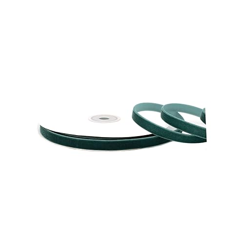 Creativery Samtband 10mm x 10m Rolle - Farbauswahl in 3/6/10/16/22/25/50mm - farbecht & waschbar - Schleifenband zum Nähen - Geschenkband zum Verpacken Dekorieren Basteln - Dunkelgrün 593 von Creativery