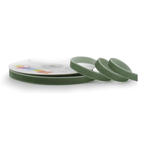 Samtband 10mm x 10m Rolle - FARBAUSWAHL in 3/6/10/16/22/25/50mm - farbecht & waschbar - Schleifenband zum Nähen - Geschenkband zum Verpacken Dekorieren Basteln - Eukalyptus Samtband 10mm x 10m Rolle - FARBAUSWAHL in 3/6/10/16/22/25/50mm - farbecht & waschbar - Schleifenband zum Nähen - Geschenkband zum Verpacken Dekorieren Basteln - Eukalyptus von Creativery
