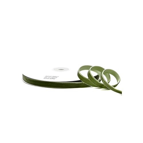 Creativery Samtband 10mm x 10m Rolle - Farbauswahl in 3/6/10/16/22/25/50mm - farbecht & waschbar - Schleifenband zum Nähen - Geschenkband zum Verpacken Dekorieren Basteln - Moosgrün 570 Creativery Samtband 10mm x 10m Rolle - Farbauswahl in 3/6/10/16/22/25/50mm - farbecht & waschbar - Schleifenband zum Nähen - Geschenkband zum Verpacken Dekorieren Basteln - Moosgrün 570 von Creativery