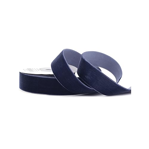 Creativery Samtband 25mm x 5m Rolle - Farbauswahl in 3/6/10/16/22/25/50mm - farbecht & waschbar - Schleifenband zum Nähen - Geschenkband zum Verpacken Dekorieren Basteln - Dunkelblau 370 Creativery Samtband 25mm x 5m Rolle - Farbauswahl in 3/6/10/16/22/25/50mm - farbecht & waschbar - Schleifenband zum Nähen - Geschenkband zum Verpacken Dekorieren Basteln - Dunkelblau 370 von Creativery