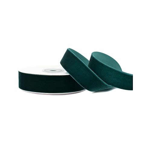 Creativery Samtband 25mm x 5m Rolle - Farbauswahl in 3/6/10/16/22/25/50mm - farbecht & waschbar - Schleifenband zum Nähen - Geschenkband zum Verpacken Dekorieren Basteln - Dunkelgrün 593 Creativery Samtband 25mm x 5m Rolle - Farbauswahl in 3/6/10/16/22/25/50mm - farbecht & waschbar - Schleifenband zum Nähen - Geschenkband zum Verpacken Dekorieren Basteln - Dunkelgrün 593 von Creativery