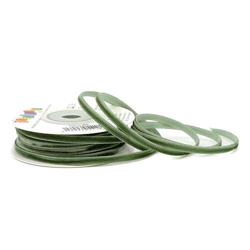 Creativery Samtband 3mm x 10m Rolle - Farbauswahl in 3/6/10/16/22/25/50mm - farbecht & waschbar - Schleifenband zum Nähen - Geschenkband zum Verpacken Dekorieren Basteln - Moosgrün 570 Creativery Samtband 3mm x 10m Rolle - Farbauswahl in 3/6/10/16/22/25/50mm - farbecht & waschbar - Schleifenband zum Nähen - Geschenkband zum Verpacken Dekorieren Basteln - Moosgrün 570 von Creativery