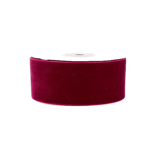 Creativery Samtband 50mm x 5m Rolle - Farbauswahl in 3/6/10/25/50mm - farbecht & waschbar - Schleifenband zum Nähen - Geschenkband zum Verpacken Dekorieren Basteln - Bordeaux 275 von Creativery