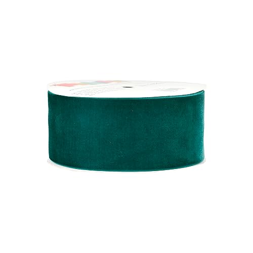 Creativery Samtband 50mm x 5m Rolle - Farbauswahl in 3/6/10/25/50mm - farbecht & waschbar - Schleifenband zum Nähen - Geschenkband zum Verpacken Dekorieren Basteln - Petrol 347 von Creativery