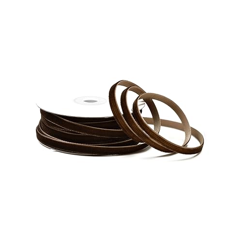 Creativery Samtband 6mm x 10m Rolle - Farbauswahl in 3/6/10/16/22/25/50mm - farbecht & waschbar - Schleifenband für Hochzeit - Geschenkband zum Verpacken Dekorieren Basteln - Braun 850 Creativery Samtband 6mm x 10m Rolle - Farbauswahl in 3/6/10/16/22/25/50mm - farbecht & waschbar - Schleifenband für Hochzeit - Geschenkband zum Verpacken Dekorieren Basteln - Braun 850 von Creativery