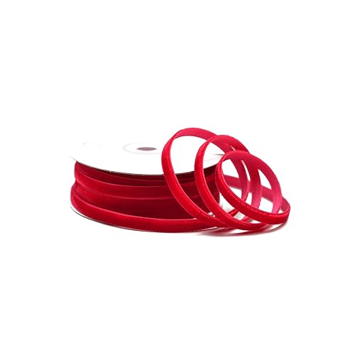 Creativery Samtband 6mm x 10m Rolle - Farbauswahl in 3/6/10/16/22/25/50mm - farbecht & waschbar - Schleifenband für Hochzeit - Geschenkband zum Verpacken Dekorieren Basteln - Rot 250 Creativery Samtband 6mm x 10m Rolle - Farbauswahl in 3/6/10/16/22/25/50mm - farbecht & waschbar - Schleifenband für Hochzeit - Geschenkband zum Verpacken Dekorieren Basteln - Rot 250 von Creativery