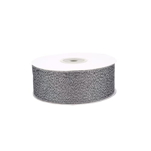 Lurexband 38mm x 32m Rolle - Netzband mit Glitzer Effekt - Dekoband zum Basteln & Dekorieren - Schleifenband für Hochzeit Weihnachten Geburtstag - Geschenkband Weihnachtsband Schwarz Silber Lurexband 38mm x 32m Rolle - Netzband mit Glitzer Effekt - Dekoband zum Basteln & Dekorieren - Schleifenband für Hochzeit Weihnachten Geburtstag - Geschenkband Weihnachtsband Schwarz Silber von Creativery