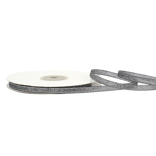 Lurexband 6mm x 32m Rolle - Netzband mit Glitzer Effekt - Dekoband zum Basteln & Dekorieren - Schleifenband für Hochzeit Weihnachten Geburtstag - Geschenkband Weihnachtsband - Schwarz Silber Lurexband 6mm x 32m Rolle - Netzband mit Glitzer Effekt - Dekoband zum Basteln & Dekorieren - Schleifenband für Hochzeit Weihnachten Geburtstag - Geschenkband Weihnachtsband - Schwarz Silber von Creativery
