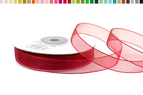 Organzaband 12mm x 25m Weinrot Bordeaux Organzaband 12mm x 25m Weinrot Bordeaux von Creativery