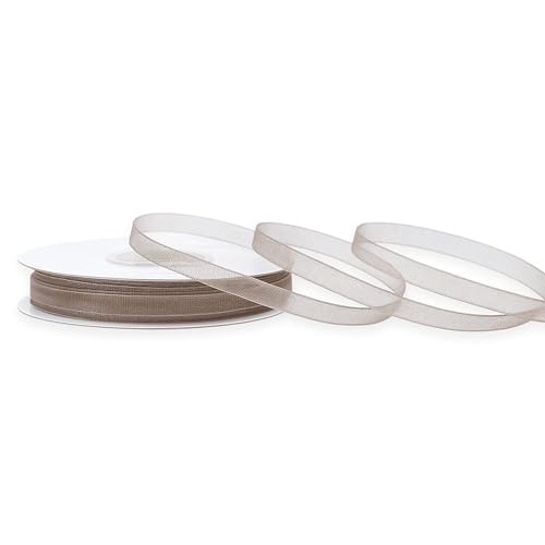 Organzaband 3mm x 50m Rolle - FARBAUSWAHL in 3/6/12/25/38mm - transparent, farbecht & waschbar - Schleifenband für Hochzeit - Geschenkband zum Verpacken Dekorieren Basteln - Taupe 823 Organzaband 3mm x 50m Rolle - FARBAUSWAHL in 3/6/12/25/38mm - transparent, farbecht & waschbar - Schleifenband für Hochzeit - Geschenkband zum Verpacken Dekorieren Basteln - Taupe 823 von Creativery