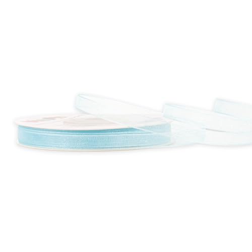 Organzaband 6mm x 25m Rolle - FARBAUSWAHL in 3/6/12/25/38mm - transparent, farbecht & waschbar - Schleifenband für Hochzeit - Geschenkband zum Verpacken Dekorieren Basteln - Hellblau 311 von Creativery
