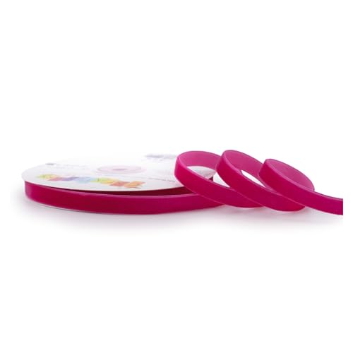Samtband 10mm x 10m Rolle - FARBAUSWAHL in 3/6/10/16/22/25/50mm - farbecht & waschbar - Schleifenband zum Nähen - Geschenkband zum Verpacken Dekorieren Basteln - Fuchsia/Pink Samtband 10mm x 10m Rolle - FARBAUSWAHL in 3/6/10/16/22/25/50mm - farbecht & waschbar - Schleifenband zum Nähen - Geschenkband zum Verpacken Dekorieren Basteln - Fuchsia/Pink von Creativery