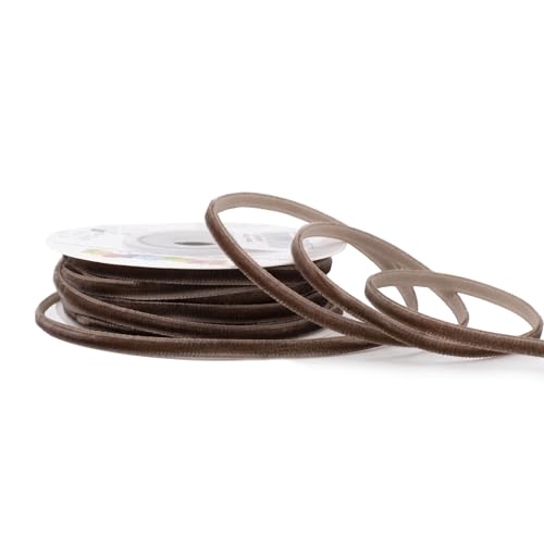 Samtband 3mm x 10m Rolle - FARBAUSWAHL in 3/6/10/16/22/25/50mm - farbecht & waschbar - Schleifenband zum Nähen - Geschenkband zum Verpacken Dekorieren Basteln - Braun Samtband 3mm x 10m Rolle - FARBAUSWAHL in 3/6/10/16/22/25/50mm - farbecht & waschbar - Schleifenband zum Nähen - Geschenkband zum Verpacken Dekorieren Basteln - Braun von Creativery