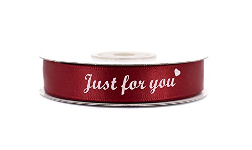 Satinband 15mm x 20m Just for you bedruckt Bordeaux von Creativery