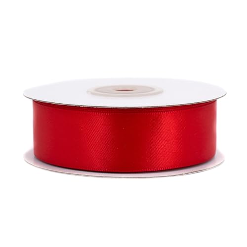 Satinband 25mm x 20m Doppelseitig Rot von Creativery