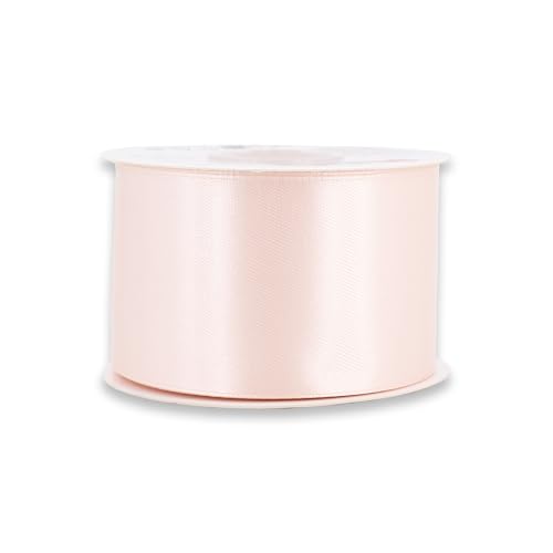 Satinband 50mm x 25m Rolle - FARBAUSWAHL in 3/6/12/18/25/38/50/75/100mm - farbecht & waschbar - Schleifenband für Hochzeit - Geschenkband zum Verpacken Dekorieren Basteln - Beige 830 von Creativery