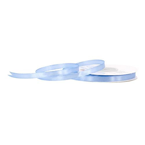 Satinband 6mm x 25m Rolle - FARBAUSWAHL in 3/6/12/18/25/38/50/75/100mm - farbecht & waschbar - Schleifenband für Hochzeit - Geschenkband zum Verpacken Dekorieren Basteln - Eisblau 333 von Creativery