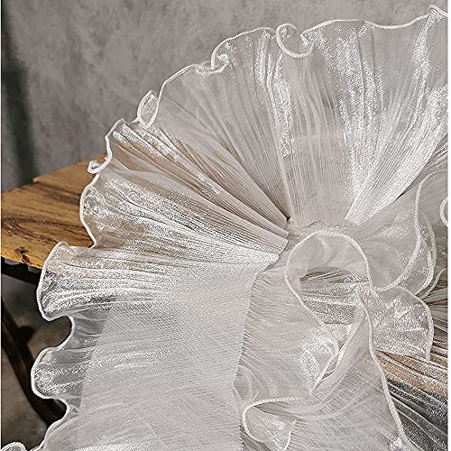 4,5 m Retro Rüschen Plissee Chiffon Trim Kleid Tasche Dekoration Tüll Stoff Applikation Besatz Handwerk Nähen (weiße Rüschen) von Creativesugar