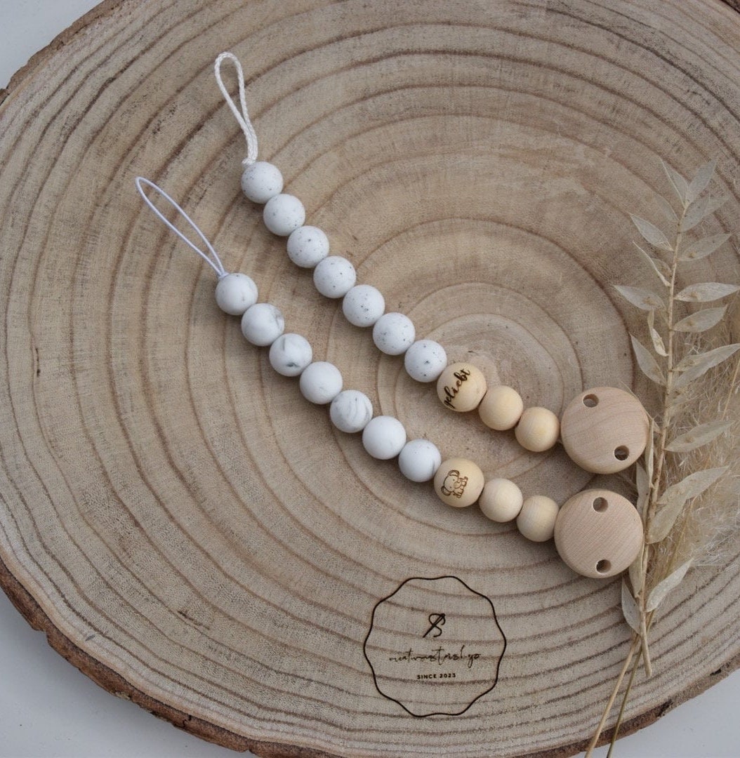 Schnullerkette Mit Gravur Schnullerkette Mit Gravur von Creativsistershop