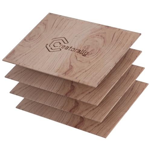 Creatorally Sperrholzplatte 3mm, 4 Stück Rosenholz A4 Holzplatte 29,7x 21,5 cm, Unbehandeltes Holz für Laser Gravur, CNC Schneiden, Malerei, DIY Modell von Creatorally