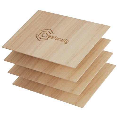 Creatorally Sperrholzplatte 3mm, 4 Stück Gelb Rosenholz A4 Holzplatte 29,7x 21,5 cm, Unbehandeltes Holz für Laser Gravur, CNC Schneiden, Malerei, DIY Modell von Creatorally