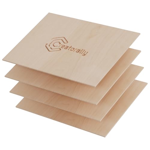 Creatorally Sperrholzplatte 3mm, 4 Stück Kirschholz A4 Holzplatte 29,7x 21,5 cm, Unbehandeltes Holz für Laser Gravur, CNC Schneiden, Malerei, DIY Modell von Creatorally
