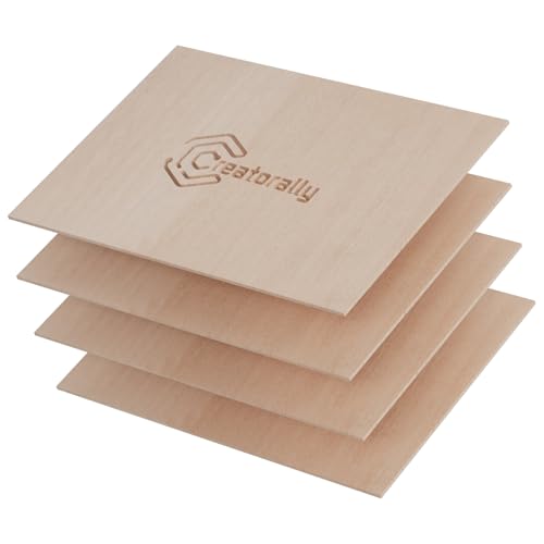 Creatorally Sperrholzplatte 3mm, 4 Stück Rote Walnuss A4 Holzplatte 29,7X 21,5 cm, Unbehandeltes Holz für Laser Gravur, CNC Schneiden, Malerei, DIY Modell von Creatorally