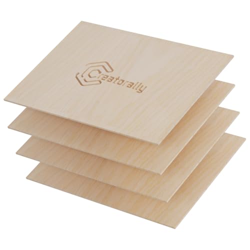 Creatorally Sperrholzplatte 3mm, 4 Stück Roteiche A4 Holzplatte 29,7x 21,5 cm, Unbehandeltes Holz für Laser Gravur, CNC Schneiden, Malerei, DIY Modell von Creatorally