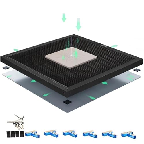 Creatorally Laser Wabentisch, 460 x 460 mm Laserbett 22 mm für Gravier-Schneidemaschine, Honeycomb-Arbeitstisch mit Aluminiumplatte, Nadeln und Gravurmaterialien von Creatorally