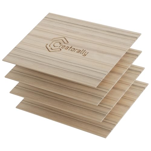 Creatorally Sperrholzplatte 3mm, 4 Stück Bassen Walnuss A4 Holzplatte 29,7x 21,5 cm, Unbehandeltes Holz für Laser Gravur, CNC Schneiden, Malerei, DIY Modell Creatorally Sperrholzplatte 3mm, 4 Stück Bassen Walnuss A4 Holzplatte 29,7x 21,5 cm, Unbehandeltes Holz für Laser Gravur, CNC Schneiden, Malerei, DIY Modell von Creatorally