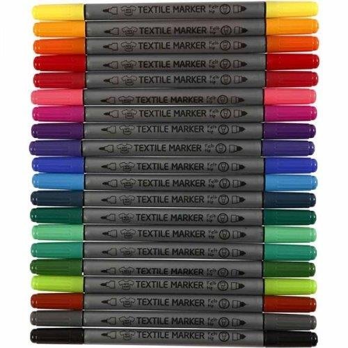 Creavvee 20 Stück. Textilmarker, T-Shirt-Marker. Zwei Enden. Creavvee 20 Stück. Textilmarker, T-Shirt-Marker. Zwei Enden. von Creavvee