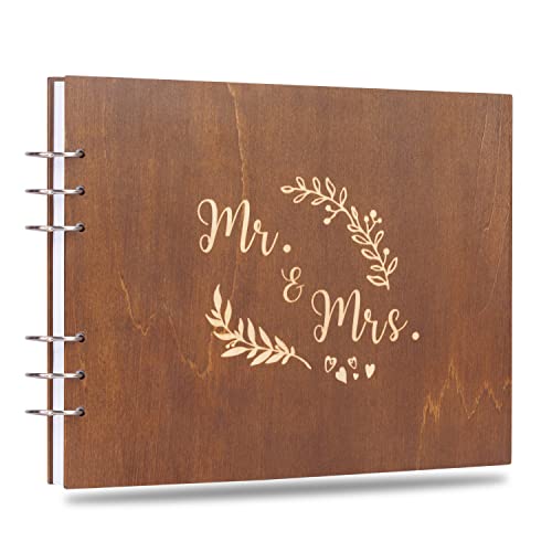 Creawoo 28,5cm Mr&Mrs hölzernes Gästebuch, Hochzeitsbuch Erinnerungen Einklebebuch für Hochzeit, Jahrestag, Geburtstag mit 120 Seiten, mindestens 240 Bilder – weißes Papier Creawoo 28,5cm Mr&Mrs hölzernes Gästebuch, Hochzeitsbuch Erinnerungen Einklebebuch für Hochzeit, Jahrestag, Geburtstag mit 120 Seiten, mindestens 240 Bilder – weißes Papier von Creawoo