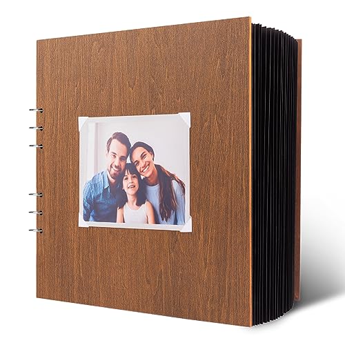Creawoo Holz Fotoalbum DIY Fotobuch zum Einkleben Groß Spiralbuch 30x30 cm, Scrapbook Gästebuch mit 80 schwarzen Seiten, Perfekt für Hochzeit, Baby, Reise, Jahrestag, Geburtstagsgeschenk Creawoo Holz Fotoalbum DIY Fotobuch zum Einkleben Groß Spiralbuch 30x30 cm, Scrapbook Gästebuch mit 80 schwarzen Seiten, Perfekt für Hochzeit, Baby, Reise, Jahrestag, Geburtstagsgeschenk von Creawoo