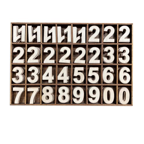 1-1/4 Zoll (3,2 cm) 185 Stück unlackierte Holzzahlen blanko Holz Uhr Zahlen unlackiert Kalenderzahlen Scrapbooking Basteln von Cregugua