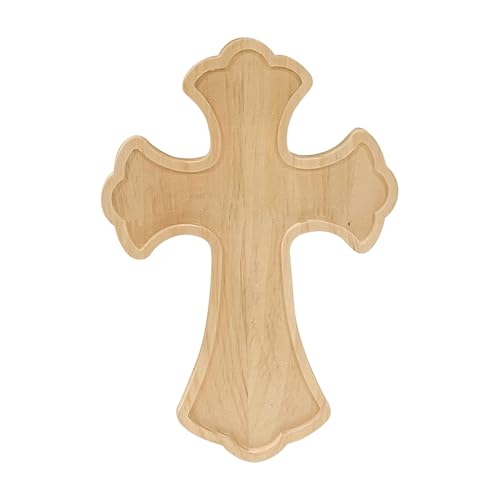 12 Stück 25,4 cm unlackierte Holzkreuze aus natürlichem Massivholz zum Basteln (25,4 x 17,2 x 1,5 cm) von Cregugua