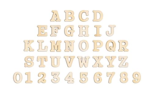 3,1 cm 342 Stück kleine Holzbuchstaben und Zahlen Handwerk unlackierte Holz Alphabet Buchstaben Zahlen für Scrapbooking (mit Extras) von Cregugua