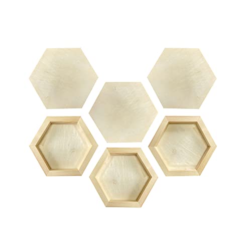 6 Stück 15,2 x 17,8 cm unlackierte sechseckige Maltafel zum Basteln, leere Holz-Leinwand Platten zum Ausgießen von Kunst 6 Stück 15,2 x 17,8 cm unlackierte sechseckige Maltafel zum Basteln, leere Holz-Leinwand Platten zum Ausgießen von Kunst von Cregugua
