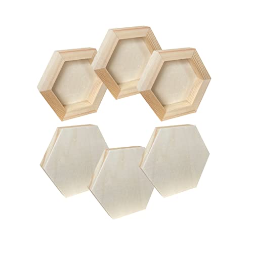 6 Stück unlackierte Holz-Leinwandbretter zum Malen, 10,2 x 11,7 cm, sechseckige Holzplatten zum Basteln 6 Stück unlackierte Holz-Leinwandbretter zum Malen, 10,2 x 11,7 cm, sechseckige Holzplatten zum Basteln von Cregugua