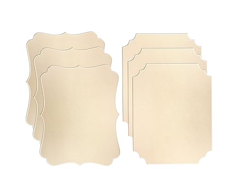 6 Stück unlackierte Holzschilder, 27,9 x 35,6 cm dick, abgeschrägtes MDF-Holzschild zum Verbrennen von Bastelarbeiten von Cregugua