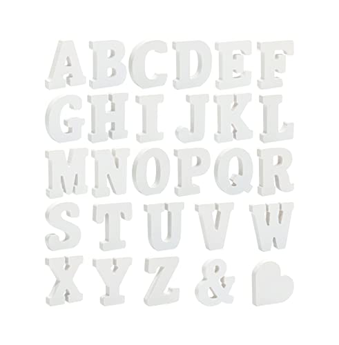 7,6 cm, 56 Stück, weiße Holz-Buchstaben, stehend, Alphabet-Buchstaben zum Basteln, Hochzeit, Party, Heimdekoration 7,6 cm, 56 Stück, weiße Holz-Buchstaben, stehend, Alphabet-Buchstaben zum Basteln, Hochzeit, Party, Heimdekoration von Cregugua