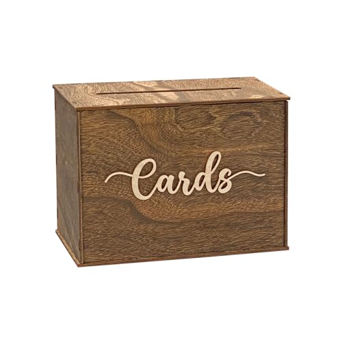Cregugua Rustikale Holzkarten-Box, 30,5 x 22,9 x 17,8 cm, Geschenkkarten-Box für Hochzeit, Geburtstag, Babyparty, Abschlussfeier Cregugua Rustikale Holzkarten-Box, 30,5 x 22,9 x 17,8 cm, Geschenkkarten-Box für Hochzeit, Geburtstag, Babyparty, Abschlussfeier von Cregugua