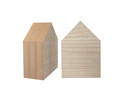 Holzblock in Hausform, unlackiertes Holz, Bauernhausausschnitte, Tischplatte für Bastelarbeiten, Gedenkschild, 2,5 cm dick, 4 Stück Holzblock in Hausform, unlackiertes Holz, Bauernhausausschnitte, Tischplatte für Bastelarbeiten, Gedenkschild, 2,5 cm dick, 4 Stück von Cregugua