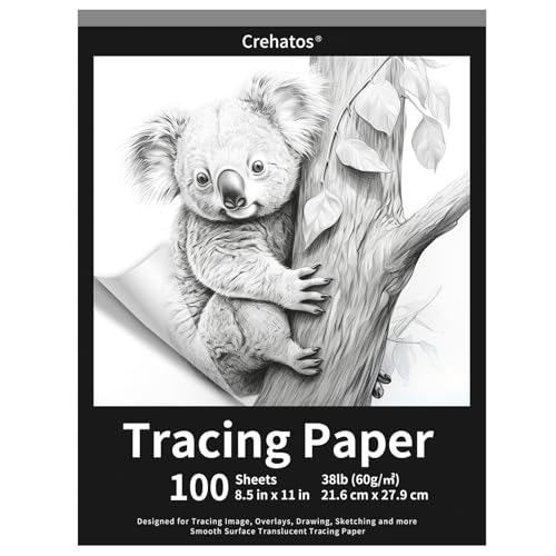 Crehatos Transparentpapier, 21,6 x 27,9 cm, Transparentpapier, 100 Blatt, 17,2 kg/60 g/m² Pergamentpapier von Crehatos