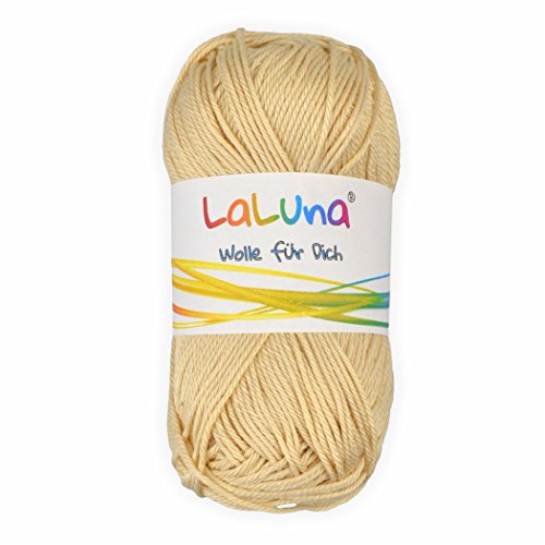 Basic Wolle creme 100% Baumwolle 50g - 125m, Strick und Häkelgarn der Marke LaLuna® von Creleo